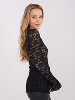 Czarna asymetryczna bluzka z koronki