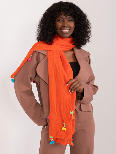 Hurtownia Pomarańczowa chusta z aplikacjami