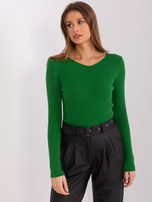 Hurtownia Zielony sweter klasyczny z wiskozy