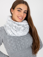 Hurtownia Biało-czarny damski komin ze sztucznego futerka