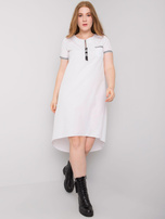 Biała sukienka plus size z bawełny Viana