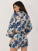 Ciemnoniebieskie spódnico-szorty z plisowaniem