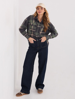 Khaki bawełniana koszula w kratę STITCH & SOUL 