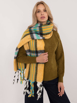 Hurtownia online Ciemnożółty damski szal z frędzlami