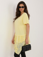 Jasnożółta asymetryczna bluzka z bawełny