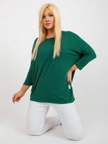 Hurt Ciemnozielona bluzka plus size basic z rękawem 3/4