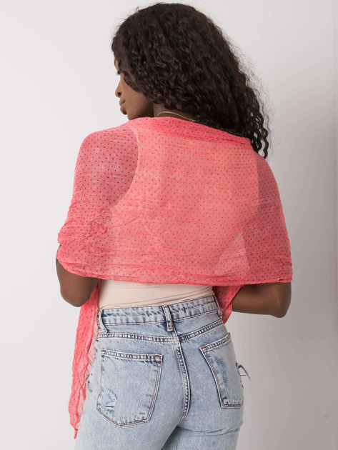 Koralowo-granatowa chusta w groszki