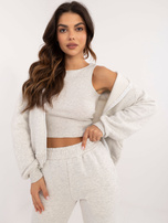 Hurt Jasnoszary melanżowy komplet z napisem na spodniach