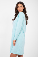 Miętowa nocna koszula z długim rękawem 