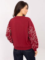 Bordowa damska bluza bez kaptura