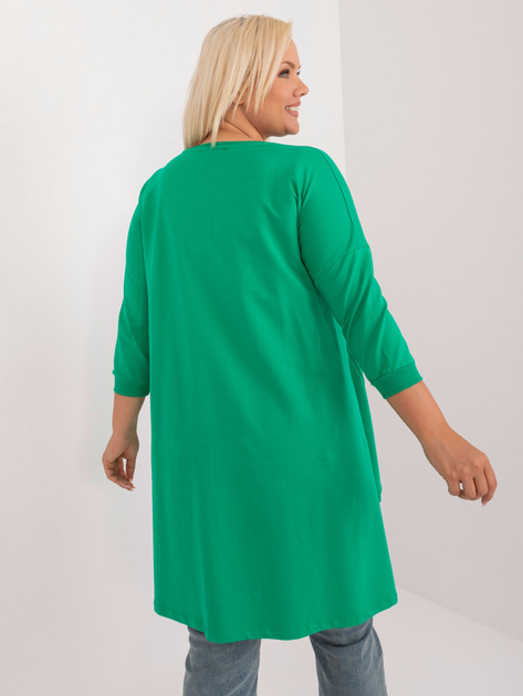 Hurt Zielona asymetryczna bluzka plus size z naszywką