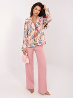 Różowa jednorzędowa marynarka z printem 