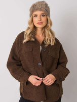 Ciemnobeżowa futrzana czapka