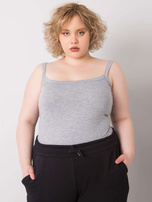 Šedý top plus size na ramínkách Scarlette.