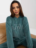 Hurtownia Morska ciepła piżama welurowa z napisami  