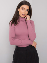 Brudnoróżowa bluzka w prążek z golfem Elisee RUE PARIS