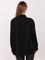 Czarna koszula z wiązaniem przy dekolcie