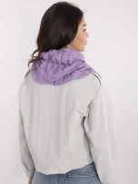 Liliowa damska chusta z marszczeniem