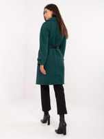 Ciemnozielony płaszcz z kieszeniami RUE PARIS