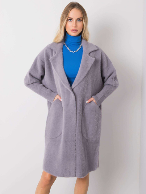 Szary płaszcz alpaka Eveline