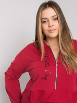 Bordowa rozpinana bluza plus size Kaylee 