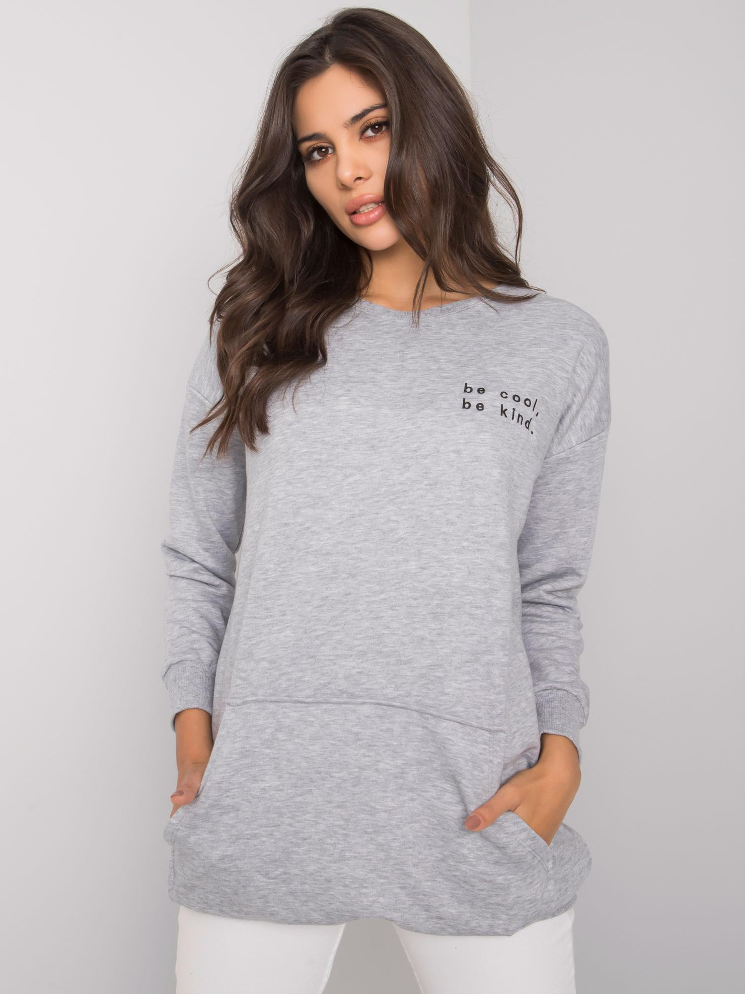 Grey melange kangaroo sweatshirt Amalfi RUE PARIS