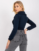 Granatowa krótka rozpinana bluza dresowa Ann RUE PARIS 