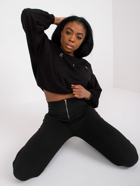 Czarne legginsy na co dzień z wysokim stanem RUE PARIS