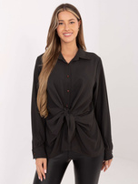 Czekoladowa koszula z wiązaniem z przodu