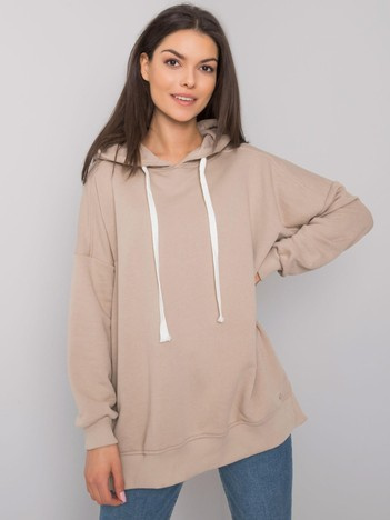 Beżowa bluza basic z kapturem Cleveland 