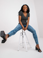 Niebieskie spodnie jeasowe skinny SUBLEVEL