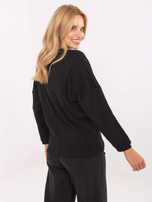 Czarna casualowa bluzka z aplikacją