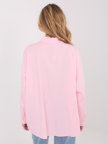 Jasnoróżowa bawełniana koszula z kołnierzykiem 