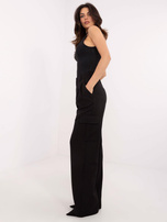 Hurt Czarne długie spodnie cargo z prostą nogawką 