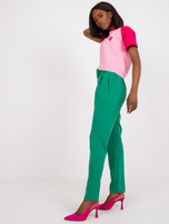 Jasnozielone spodnie garniturowe z paskiem Giulia