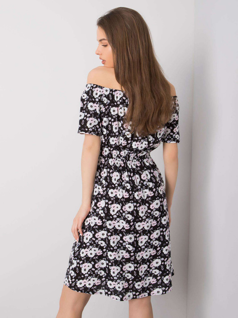 Czarna sukienka w kwiaty Savona SUBLEVEL