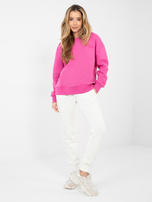 Ciemnoróżowa bluza z dekoltem w łódkę NATURAL SIDE 