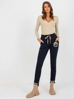 Hurt Granatowe spodnie dresowe z nadrukiem Myrtle