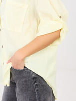 Jasnożółta asymetryczna koszula z kołnierzykiem