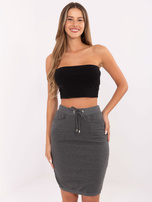 Ciemnoszara dresowa spódnica z wiązaniem BASIC FEEL GOOD 