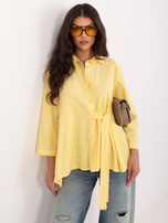 Jasnożółta asymetryczna koszula z sztruksu RUE PARIS