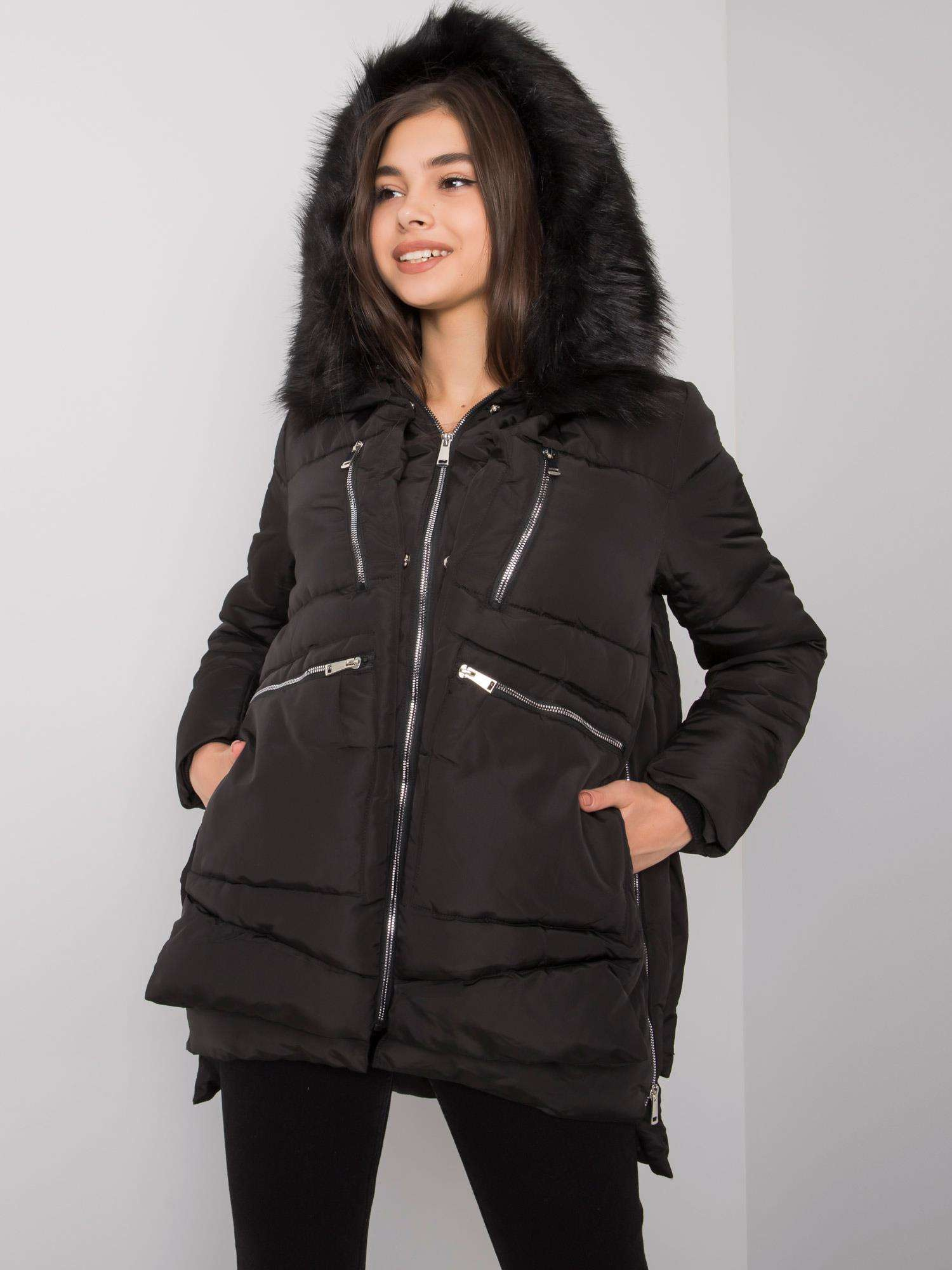 Schwarze gesteppte Winterjacke Estherville.