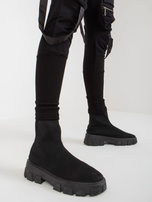 Hurtownia Czarne damskie spodnie dresowe typu cargo 