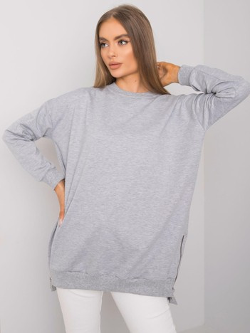 Szara melanżowa długa dresowa bluza basic oversize Rhiannon 