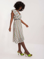 Hurt Biała midi sukienka z printem Rebecca