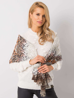 Khaki-pomarańczowa chusta we wzory