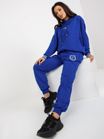 Hurt Ciemnoniebieski luźny komplet dresowy ze spodniami