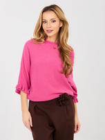 Ciemnoróżowy sweter oversize z domieszką alpaki