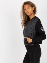 Hurt Czarna pikowana bluza bomberka z kieszeniami RUE PARIS