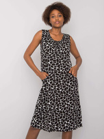 Czarno-biała sukienka z printem Nira